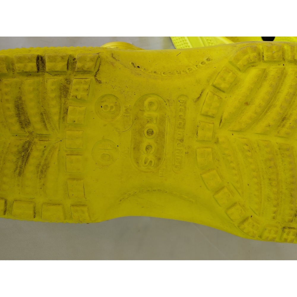 Crocs Classic Clogs Yellow Slip On Comfort Shoes Mens 8 Womens 10 - Picture 6 of 6